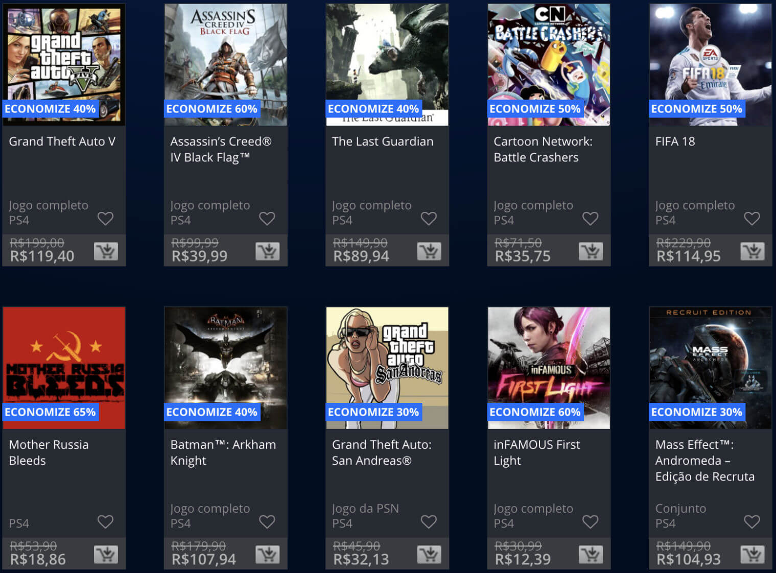 Promoções Playstation Store