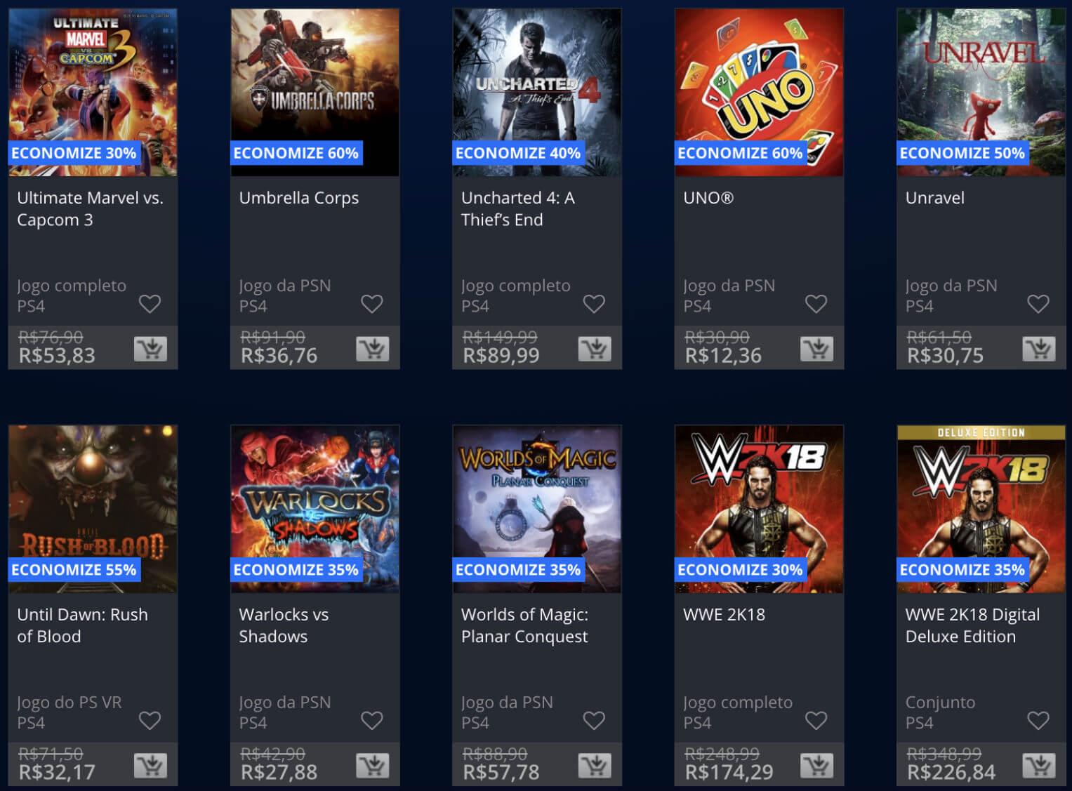 Promoções Playstation Store