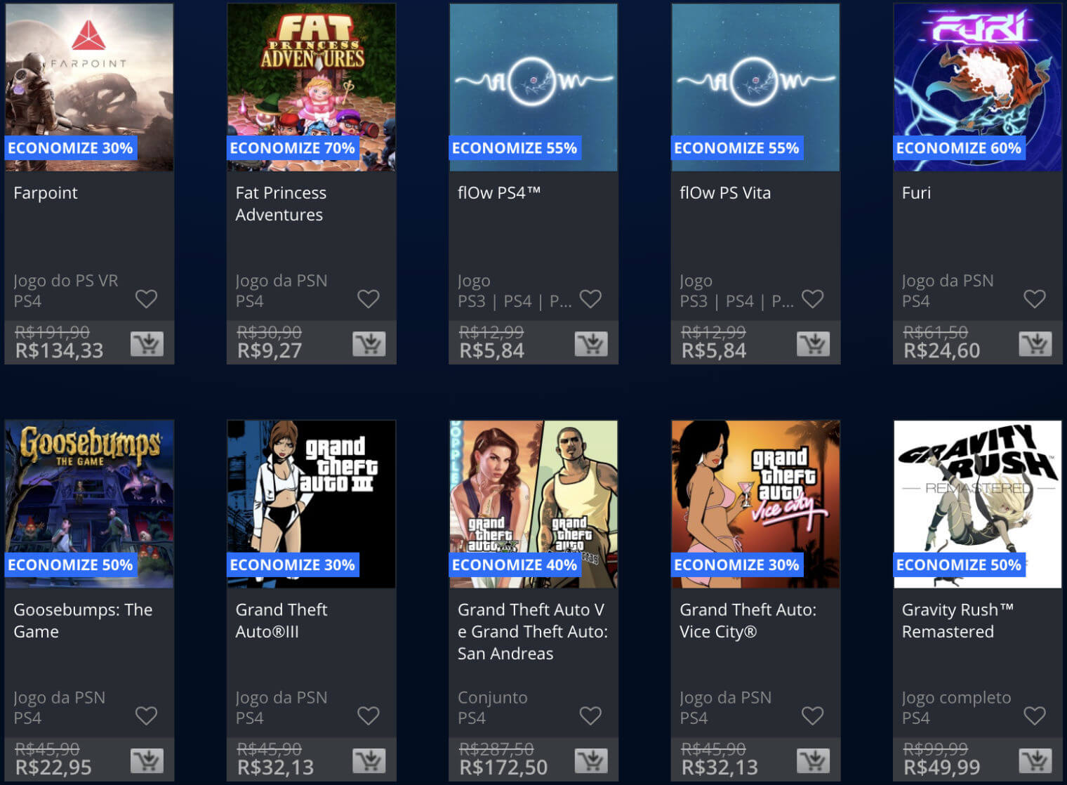 Promoções Playstation Store