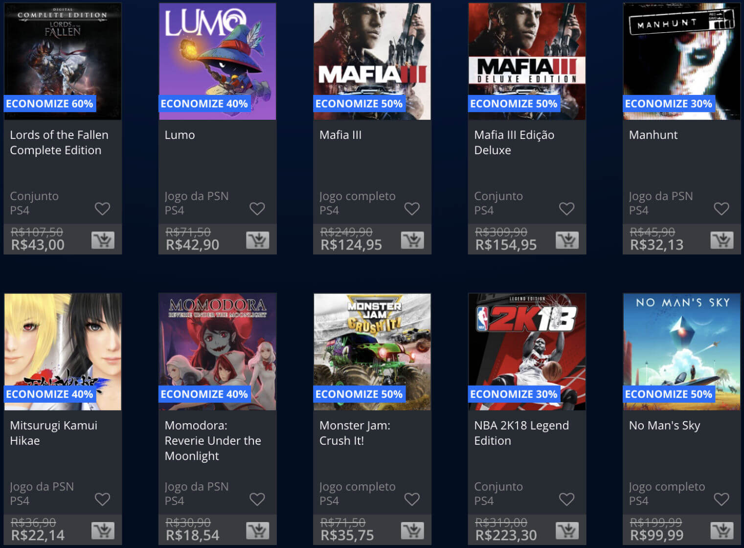 Promoções Playstation Store