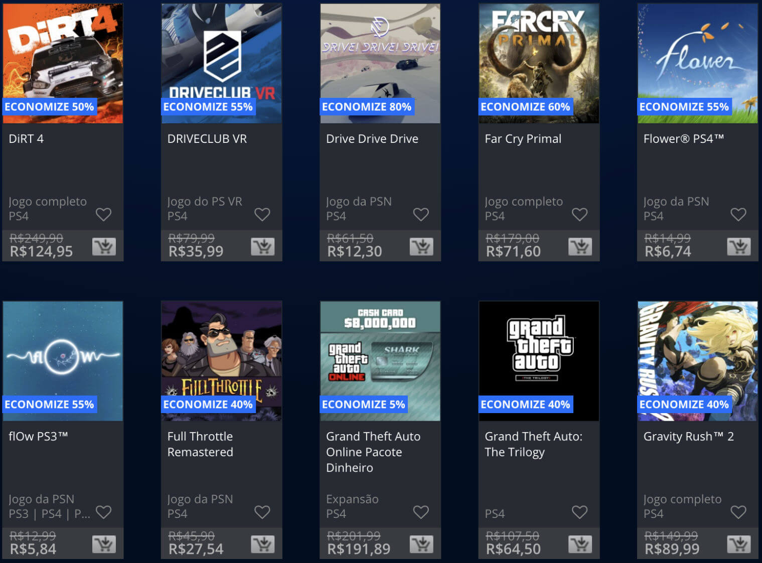 Promoções Playstation Store