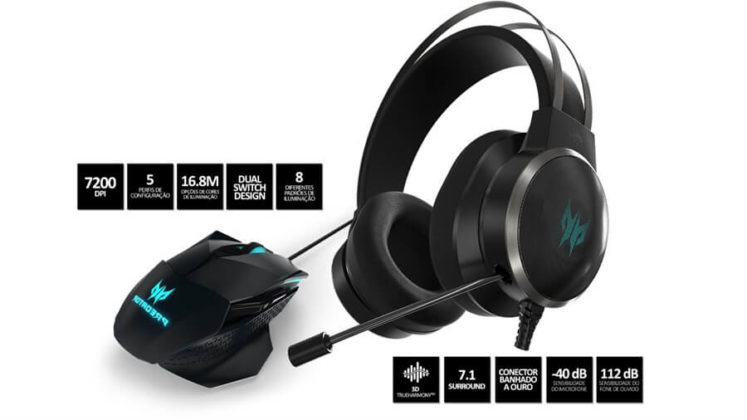 Mouse Predator Cestus 500 e Headset Predator Galea 500.
