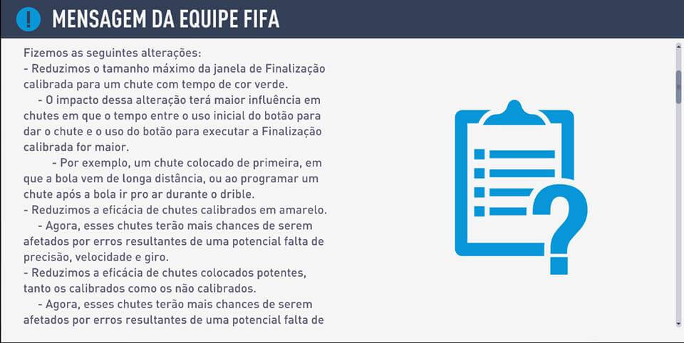 Atualização FIFA 19