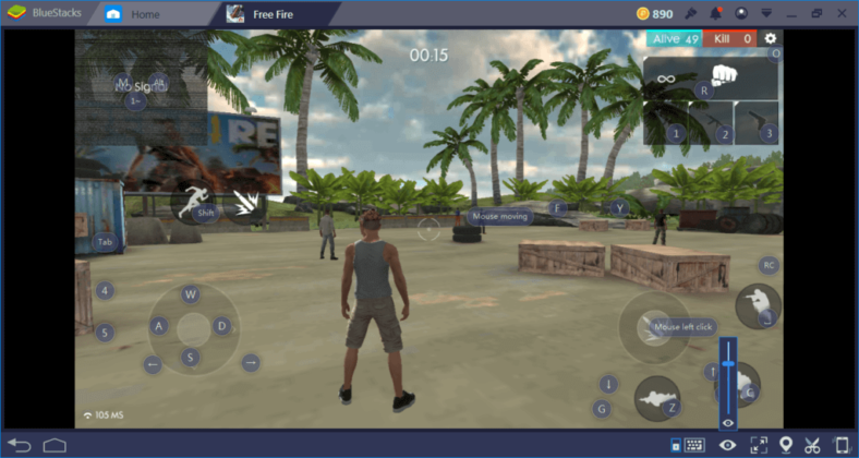 Free Fire HUD Bluestacks