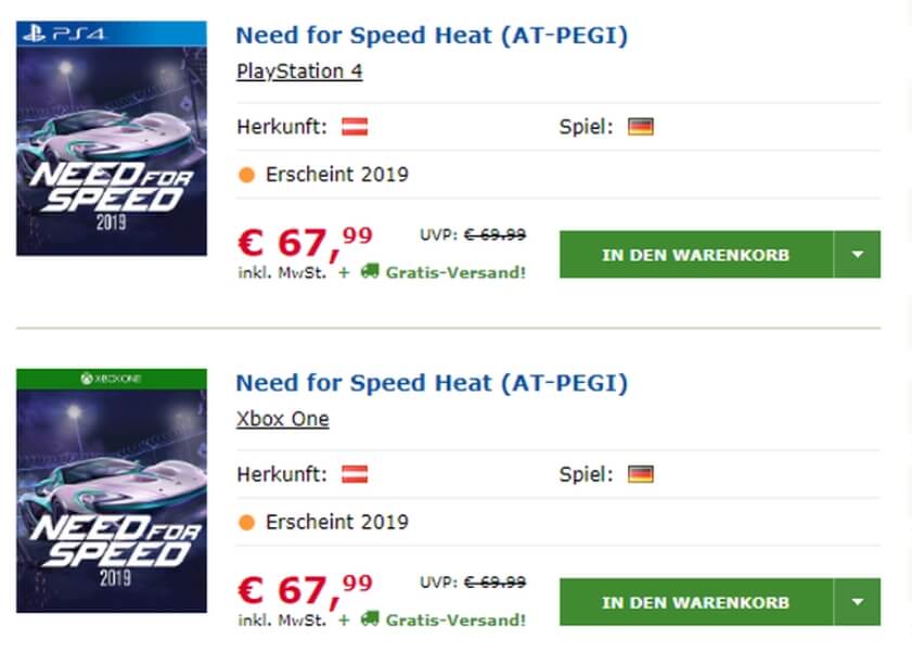 Need for Speed Heat / Reprodução