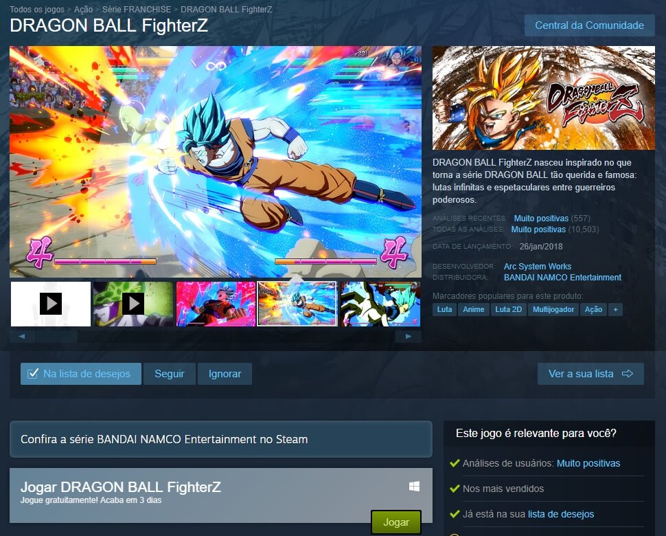 Dragon Ball FighterZ Steam