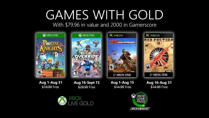 Games with Gold, Override: Mech City Brawl, Portal Knights, MX Unleashed, Red Faction II